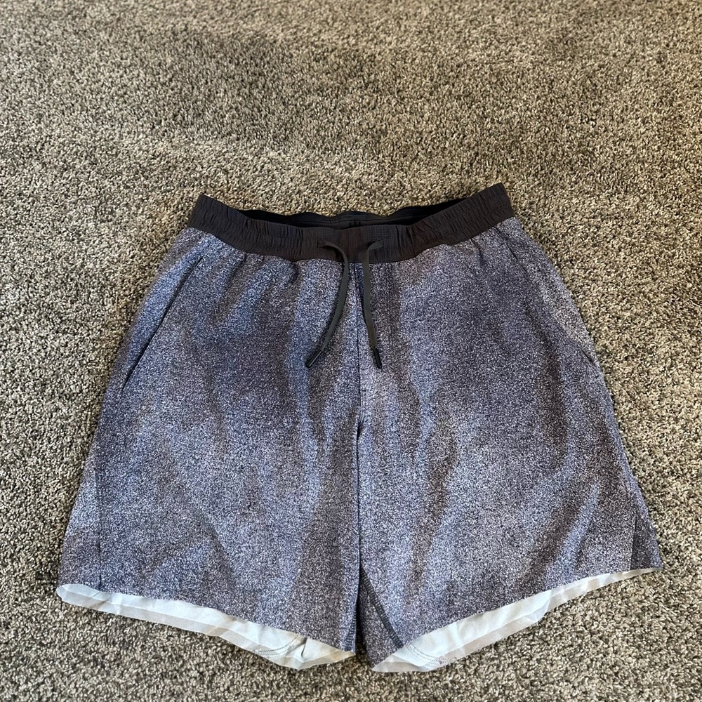 lululemon athletica Men's Black and Gray Athletic Shorts